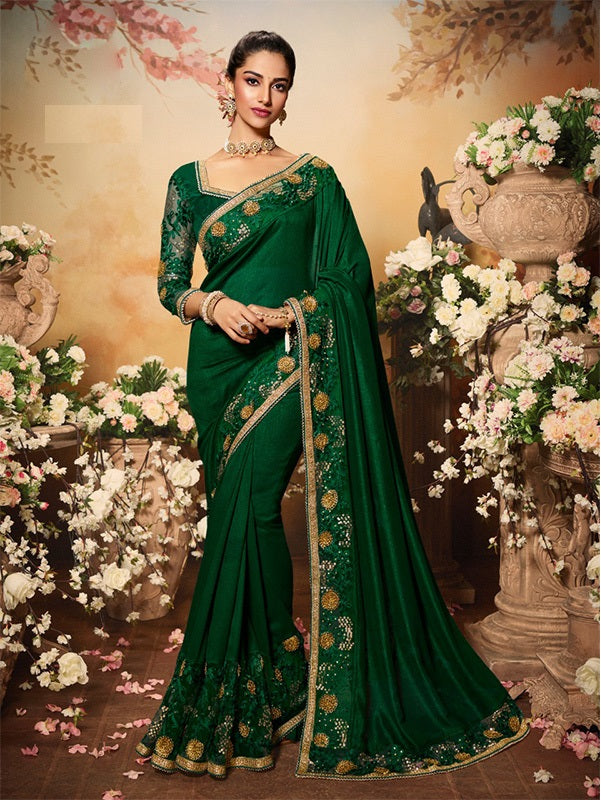 Charming Green colour Designer Saree