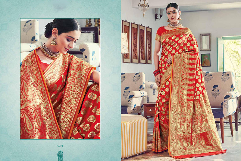 Red Colour Woven Banarasi Silk Saree