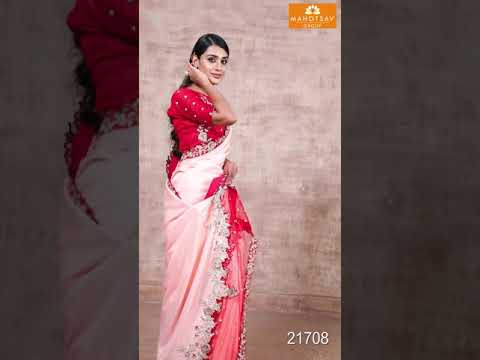 Pink Designer Saree with Handmade works