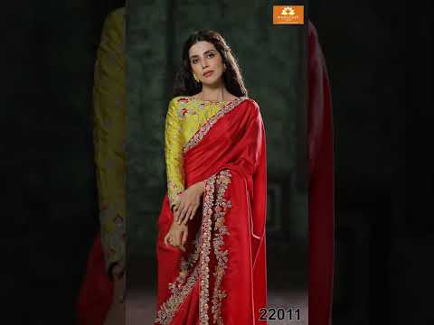 Red Designer Saree with Handmade works