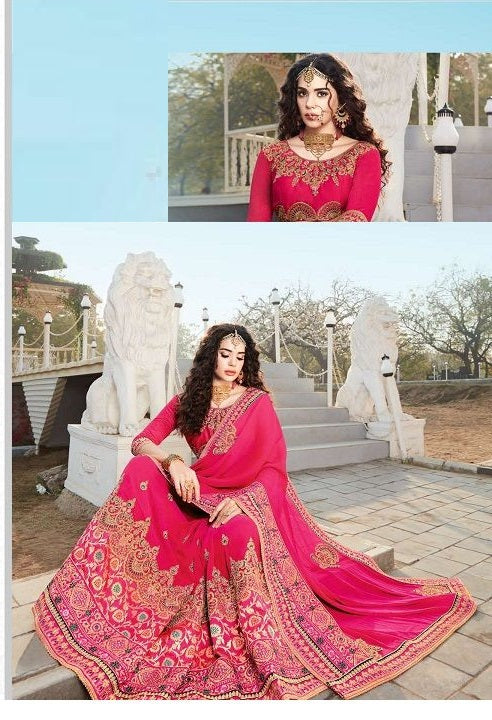 Pink Colour Kalista Fashions Designer Saree